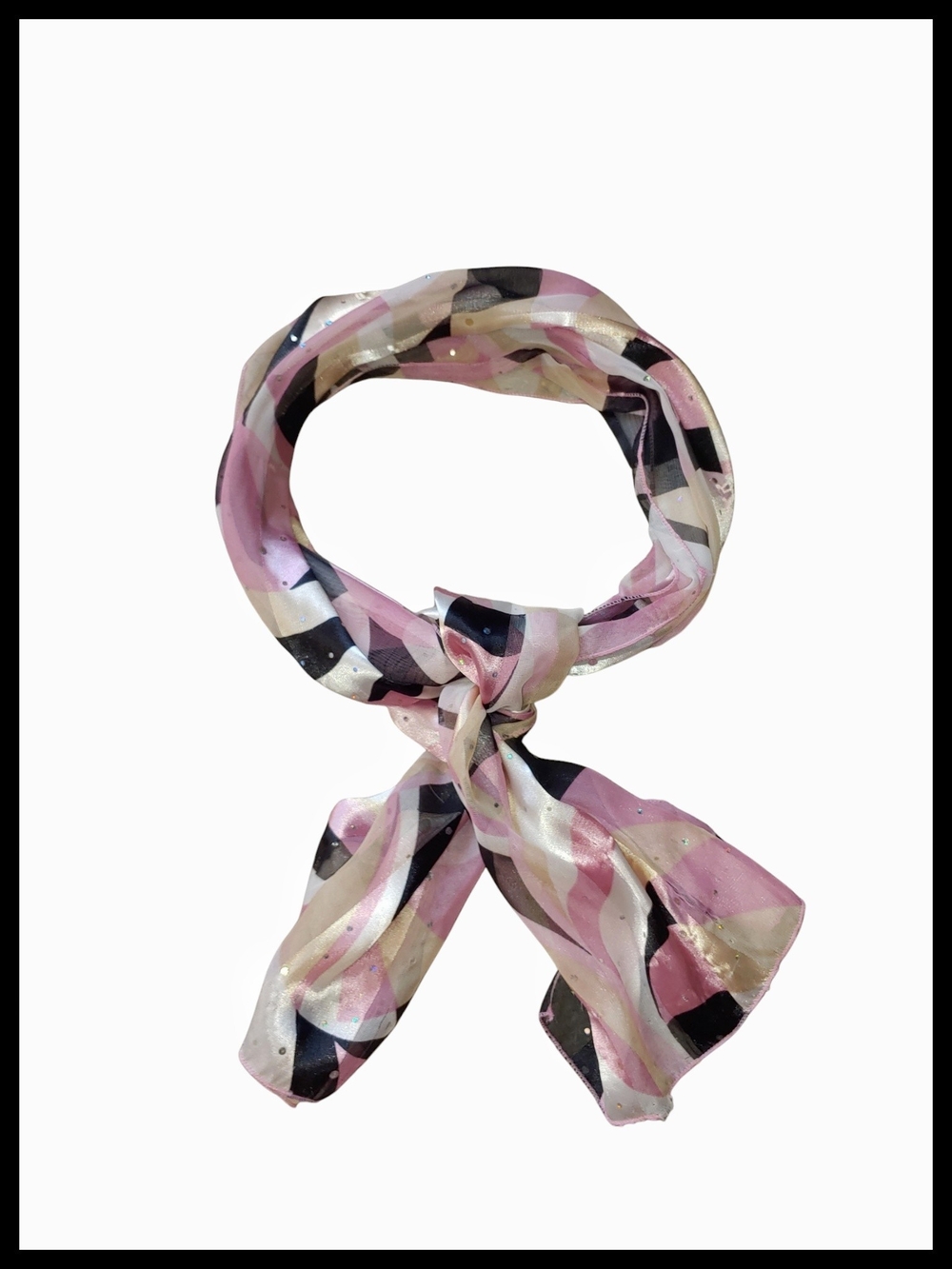Vintage Pink Patterned  Neck Scarf
